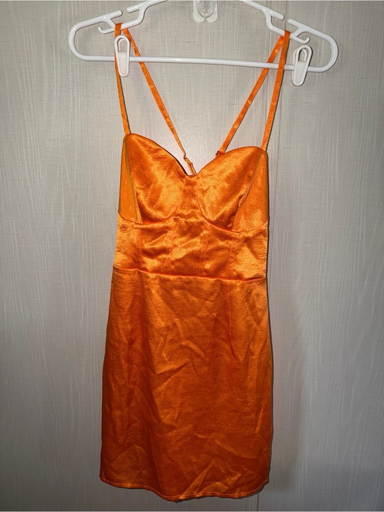 wild fable Dresses & Skirts - wild fable Orange Satin Spaghetti-Strap Mini Dress